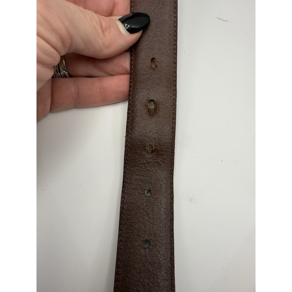 Polo Ralph Lauren Classic Brown Leather Belt Gold Buckle Leather Sz 40 - Picture 7 of 7